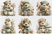 Whimsical Fall Autumn Capybara, a Seasonal Illustration by Rose Art (Thumbnail 4 of 9)