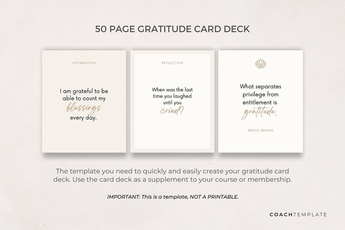 Gratitude Card Deck Canva Template, a Card Template by COACHTEMPLATE (Photo 2 of 11)
