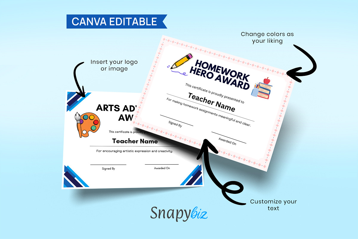 Teacher Appreciation Certificate, a Print Template by Snapybiz (Photo 8 of 10)