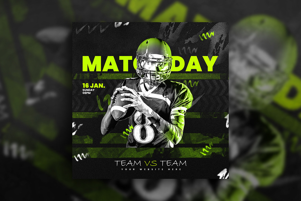 Match day social media flyers, a Social Media Template by Tanmoy Topu (Photo 2 of 11)