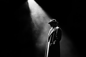 Detectives silhouette in light, a Photo by Beautiful things