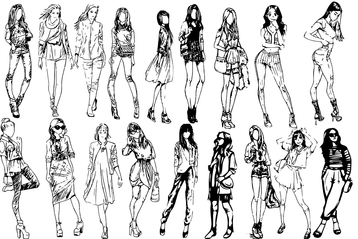 50 fashion pretty girls vector, a Decorative Illustration by AnastasiyaOleynik (Photo 4 of 4)
