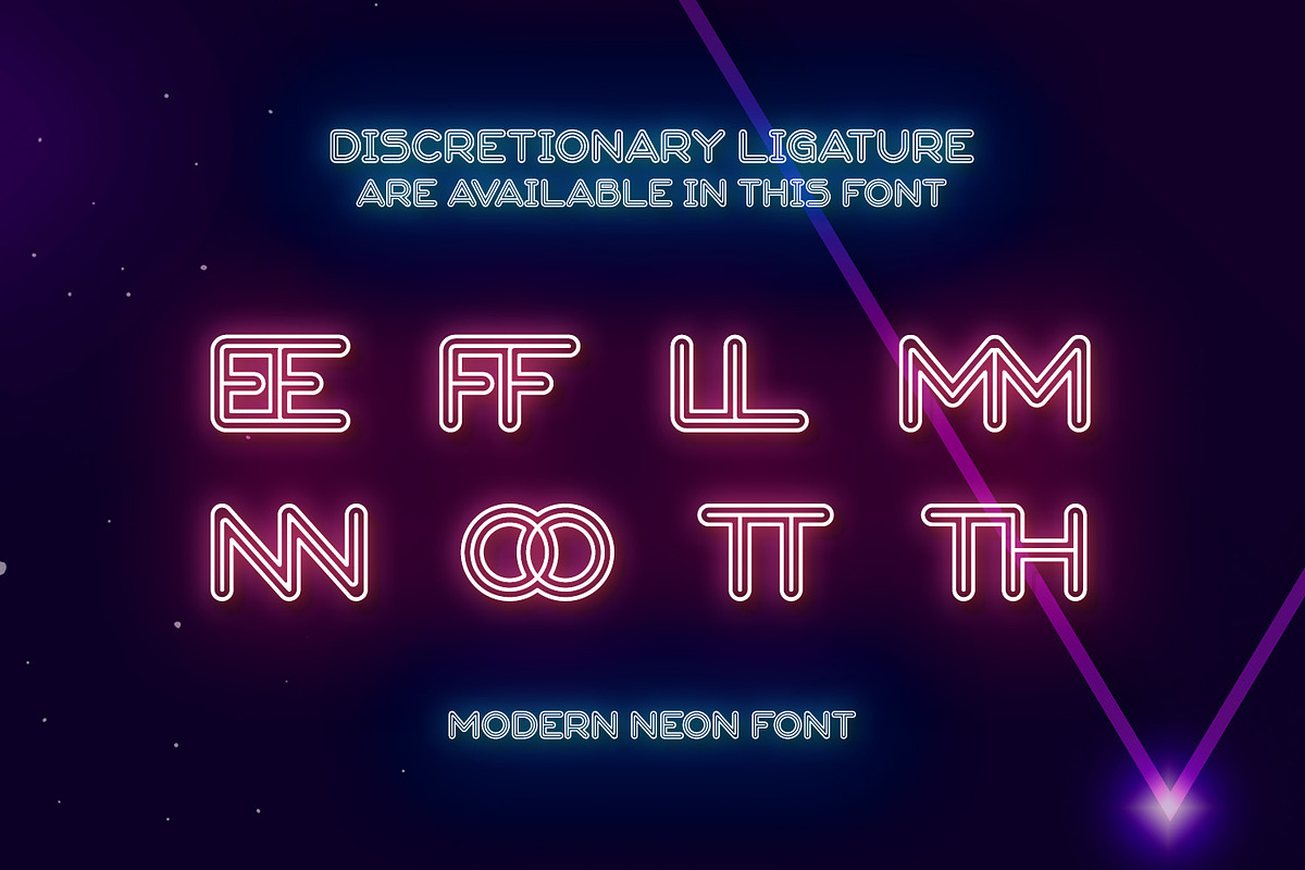 Modern Neon, a Symbol Font by Ditatype (Photo 7 of 10)