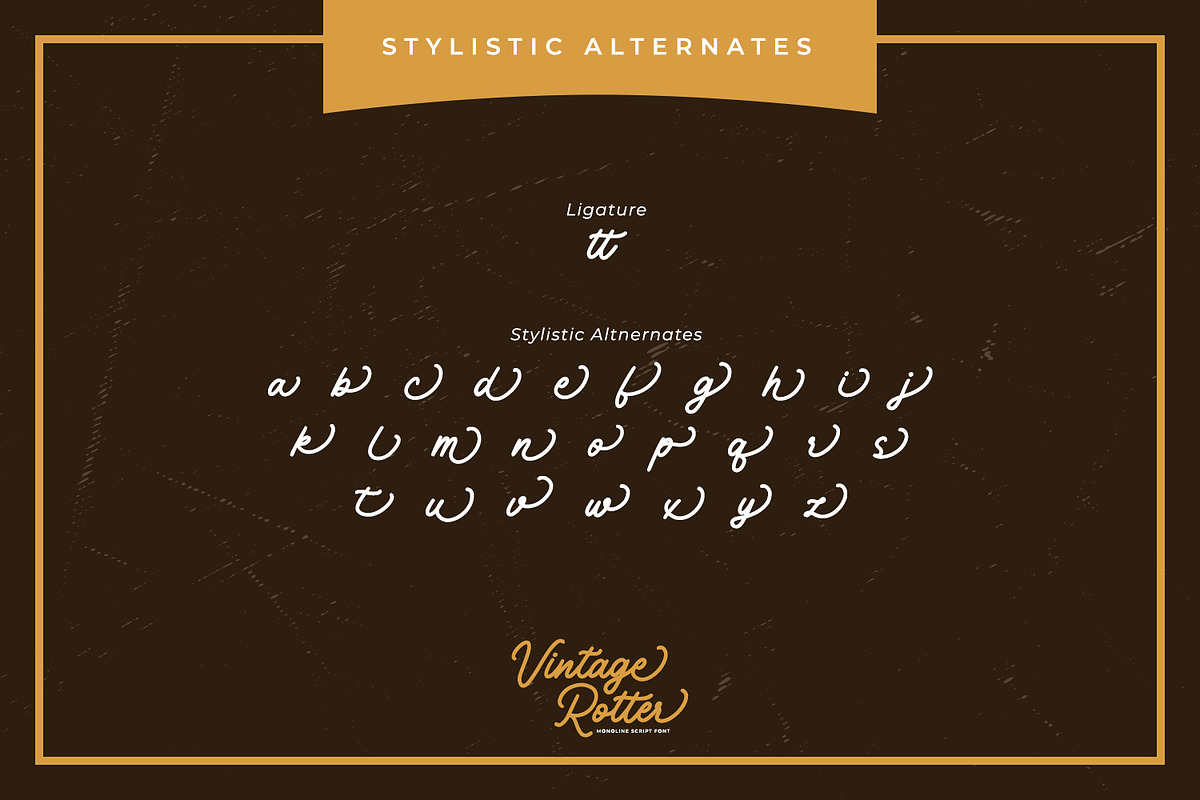 Vintage Rotter, a Script Font by Vintage Division (Photo 10 of 10)