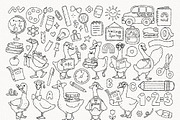 Spring Goose School Outline SVG, an Education Illustration by TitaLivingArt (Thumbnail 3 of 9)