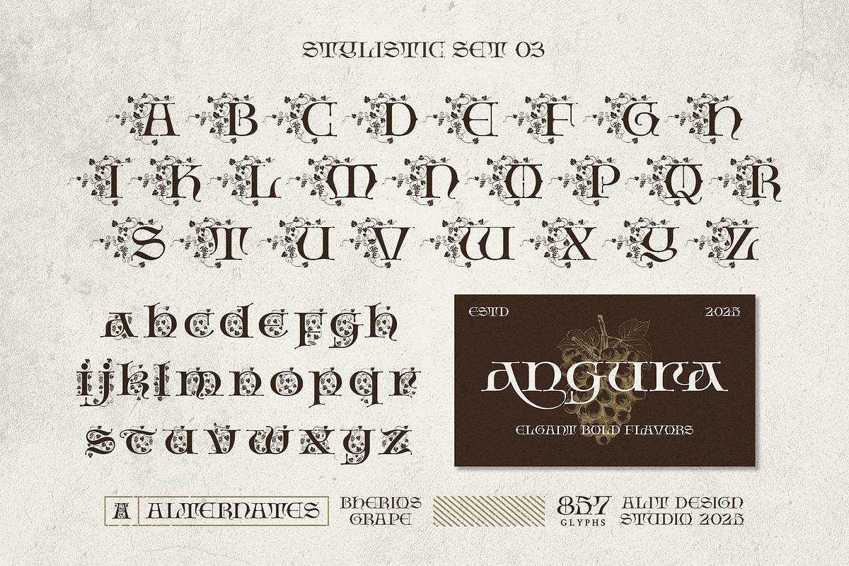 Bherios Grape Typeface, a Serif Font by alit design (Photo 10 of 18)