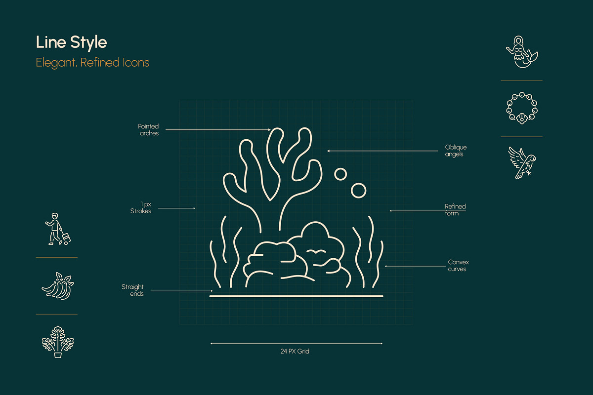 Tropical Icon Art Set, an Outline Icon by Prosymbols (Photo 3 of 8)