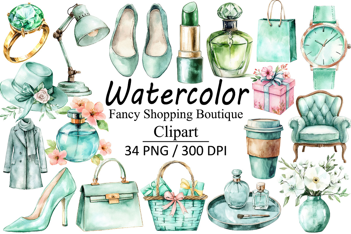 Fancy Shopping Boutique Clipart, an Illustration by Design Market (Photo 1 of 3)