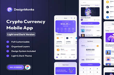 CryptoKit: Cryptocurrency App UI Kit, an UI Kit Template by Creative Perspective