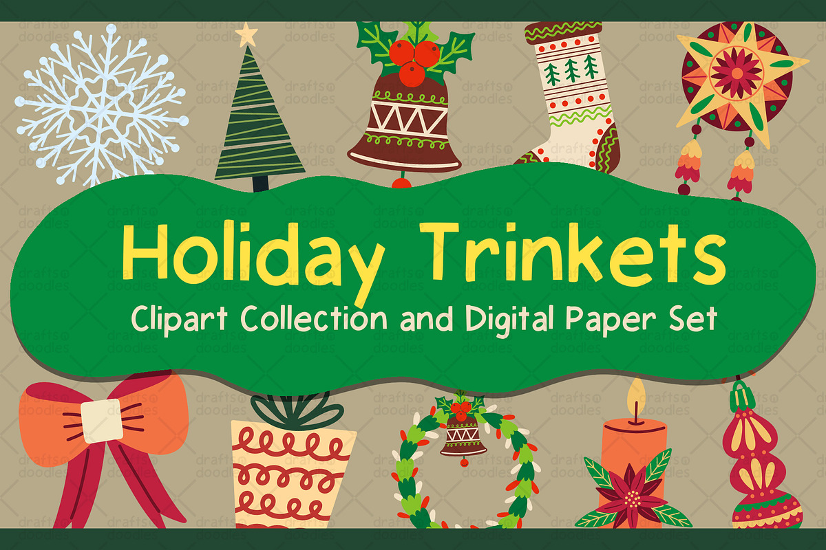 Holiday Trinkets Graphic Set, a Pattern Graphic by Drafts n Doodles (Photo 1 of 6)
