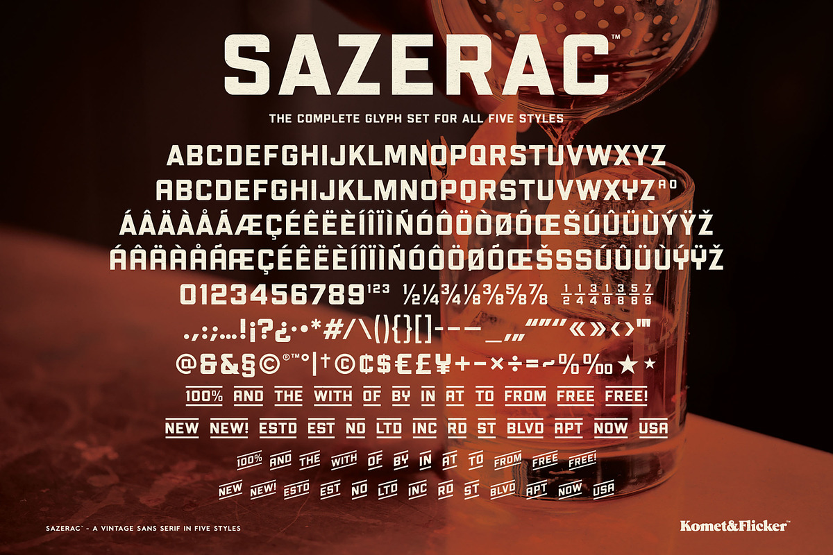SAZERAC – A Bold Vintage Style Font, a Sans Serif Font by Komet & Flicker (Photo 15 of 15)