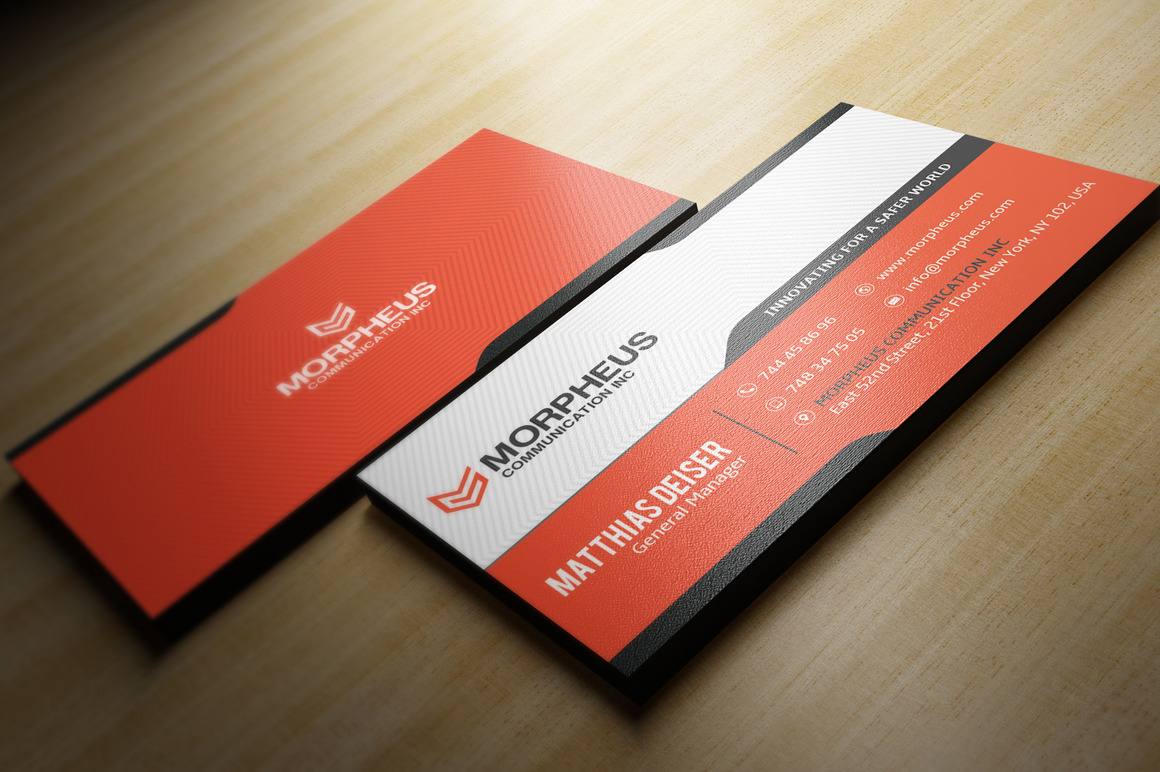 Orange Business Card, a Business Card Template by Marvel