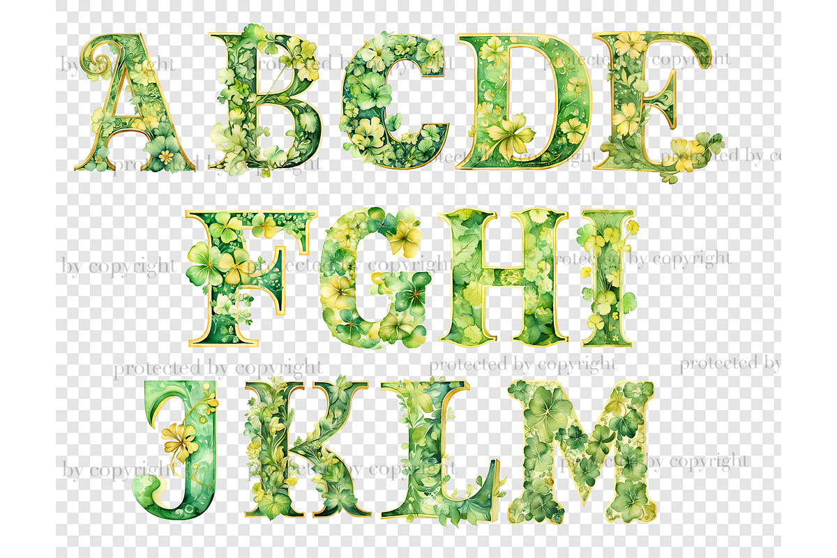 St.Patrick’s Day Alphabet, a Decorative Illustration by GlamArtZhanna (Photo 5 of 6)
