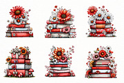whimsical spring book stack clipart, an Illustration by Designworld (Thumbnail 2 of 6)