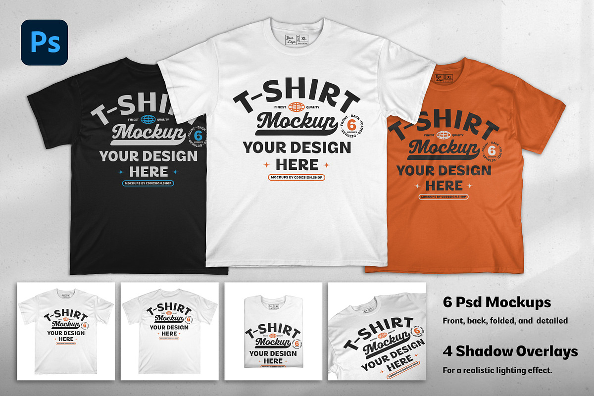 T-Shirt Mockup Bundle, a Shirt Mockup by cd-design.co (Photo 1 of 7)