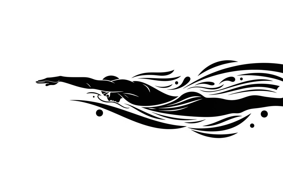 A dynamic Swimming Action Silhouette, an Illustration by Amazin_art (Photo 11 of 31)