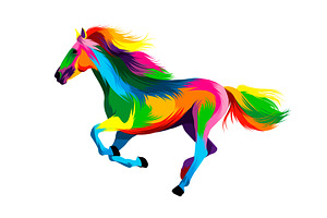 Abstract horse running at a gallop