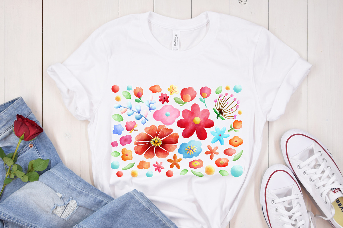 Summer Flower Watercolor, a Seasonal Illustration by Sense Library (Photo 17 of 18)