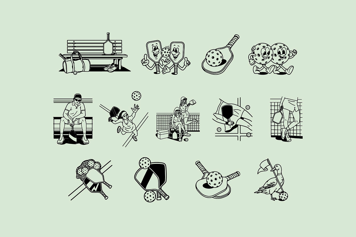 Retro Pickleball Graphic, an Object Graphic by Skilline Supply Co. (Photo 3 of 12)
