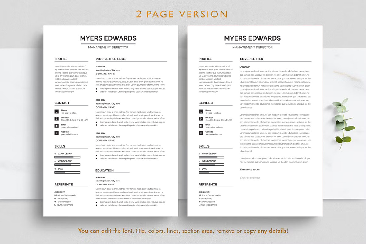 Clean and creative minimal resume, a Resume Template by Blackcloud_Creations (Photo 5 of 6)