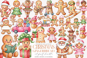 Christmas Gingerbread Man Clipart, an Illustration by SinaCreation