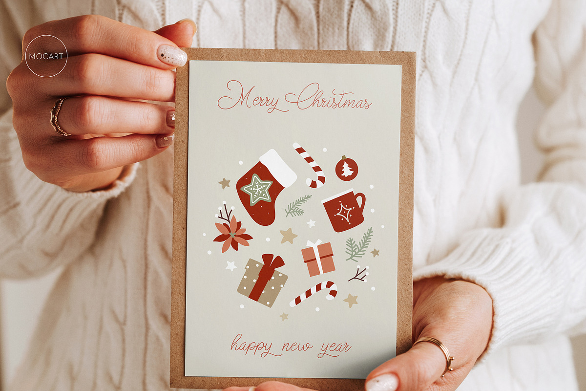 Christmas postcard mockup set 1 v2, a Print Template by Mocart (Photo 6 of 14)