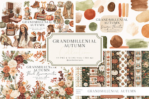 Grandmillenial Autumn Collection, a Seasonal Illustration by PeDe Designs
