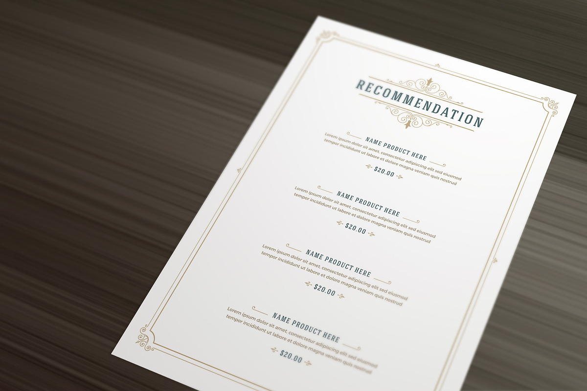 Restaurant Menu with Logo Design, a Brochure Template by Vasya Kobelev