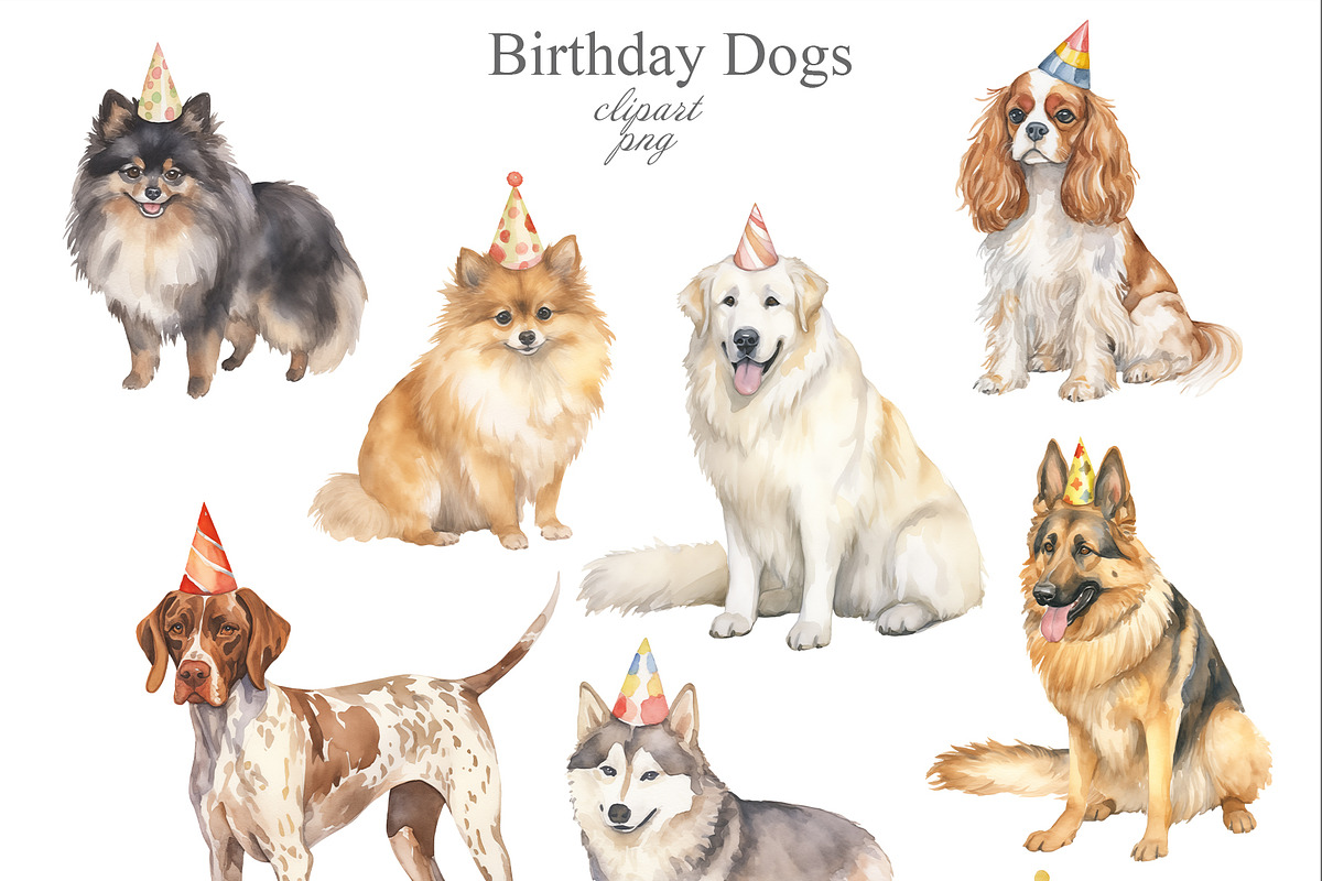 Birthday Dogs, an Animal Illustration by TheCuteShop (Photo 5 of 8)