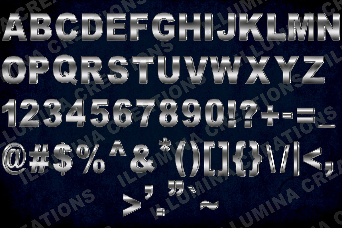 Silver Argenti Metallic 3D Font BMP, a Slab Serif Font by Illumina Creations (Photo 4 of 4)