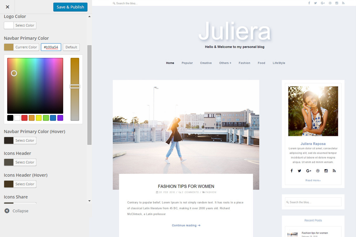 Juliera - Wordpress Theme Feminine, a WordPress Template by CreativeBurger (Photo 2 of 2)