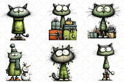 Quirky Christmas Cat Clipart, an Illustration by Black Bird Studio (Thumbnail 3 of 6)