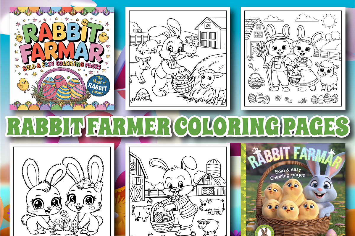Rabbit Farmer Coloring Pages for Kid, an Animal Illustration by Design Zone (Photo 1 of 5)