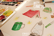 watercolor camping, a Decorative Illustration by Autumn Breeze (Thumbnail 2 of 3)