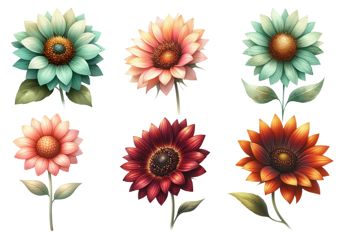 Whimsical Sun flower spring Clipar, an Illustration by Designworld (Photo 2 of 5)