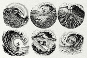 Surfing Scenes Ocean Graphics, a Sport Illustration by DENIDigitalArtSudio (Thumbnail 3 of 7)