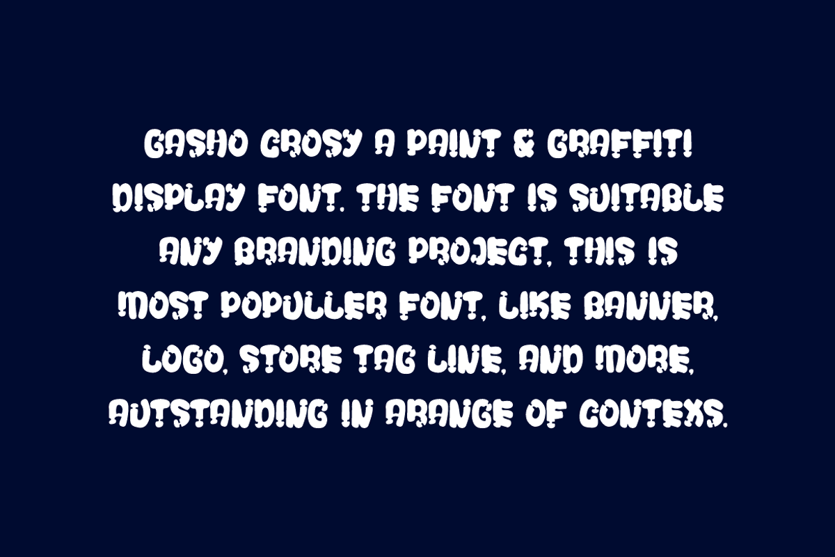 Gasho Crosy - Paint Font, a Sans Serif Font by Iqsiart Studio (Photo 5 of 7)