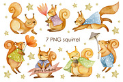 Watercolor squirrels collection., an Animal Illustration by Kira Konoshenko (Thumbnail 2 of 12)