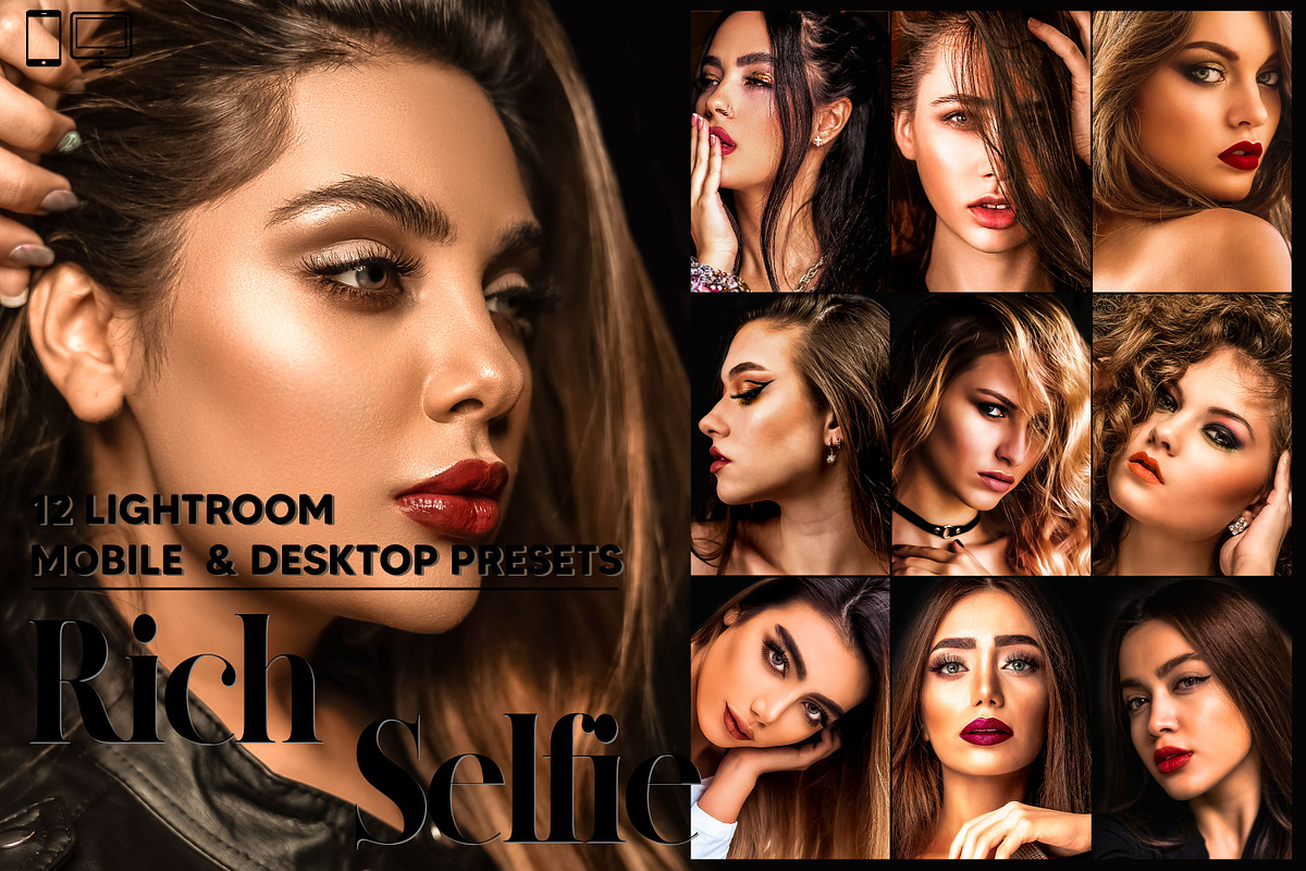 12 Rich Selfie Lightroom Presets, a Preset Add-On by Hue Palettte Studio (Photo 1 of 10)