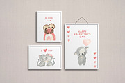 LOVE. Valentine's day collection, an Animal Illustration by OlliArtDesign (Thumbnail 7 of 16)