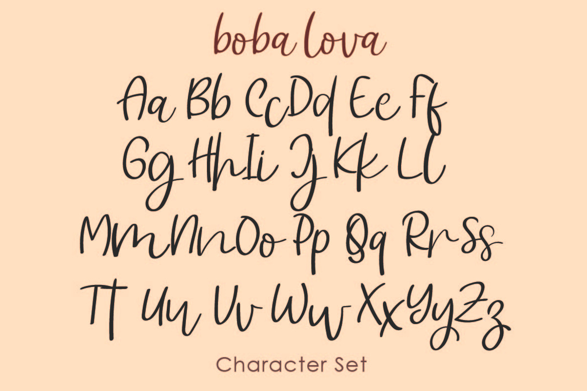 Boba Lova, a Script Font by AMINMARIO (Photo 11 of 12)