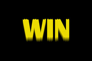 3D yellow WIN lettering typography, a Layer Style Add-On by Design Store