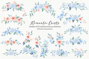 Watercolor Romantic Crest Design Kit