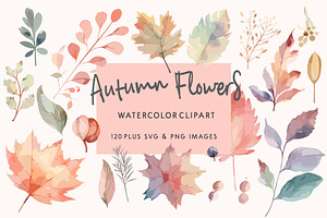 Autumn Flowers Watercolor SVG Images