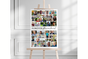 Funeral Heart Collage Templates