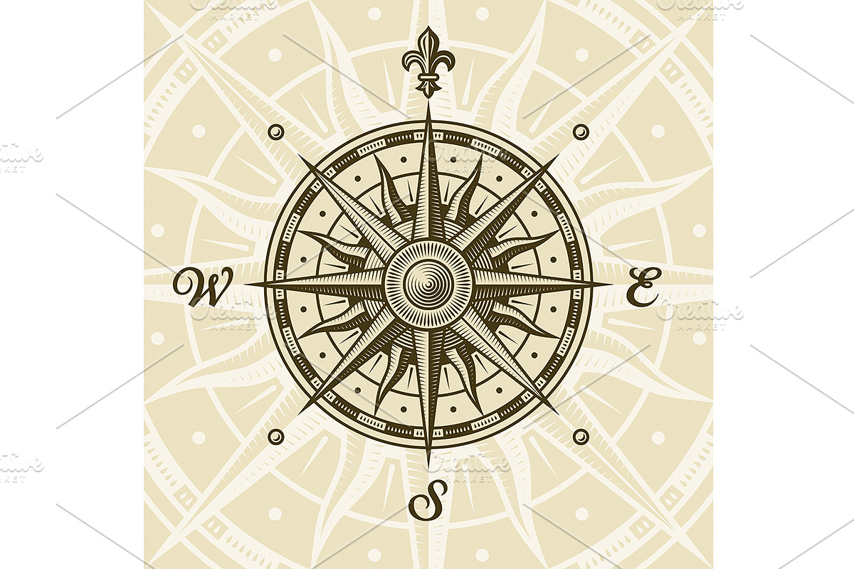 Vintage Compass Rose, an Illustration by Retro Graphics (Photo 2 of 2)