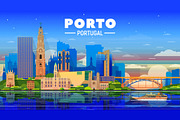Porto Portugal skyline illustration, an Illustration by Sky and glass (Thumbnail 2 of 7)