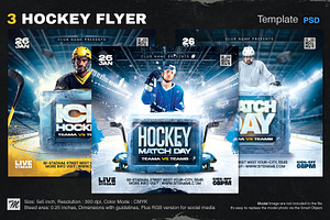 3 Hockey Flyer Template, a Flyer Template by Tarommir