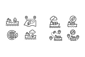 Shipping and logistics icons, a Transportation Illustration by ZinetroN