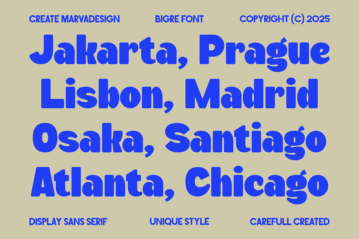 Bigre - Bold Display Sans, a Sans Serif Font by Marvadesign (Photo 11 of 12)